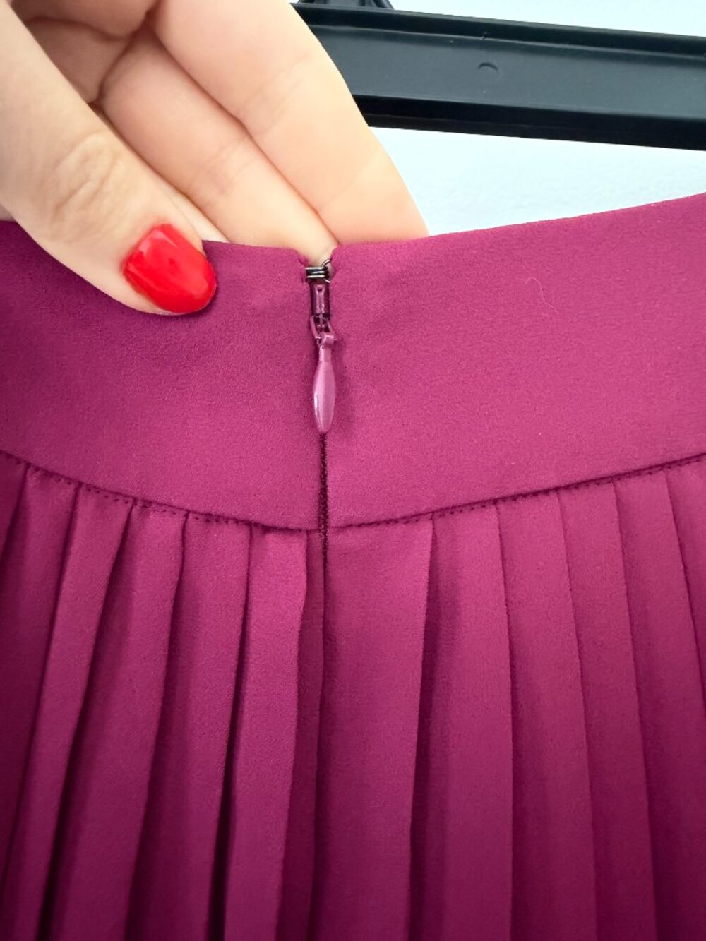 J. Crew Magenta Pleated Midi Skirt - Picture 3 of 5